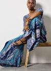 Tie Dye Crinkle Palazzo Trousers, Navy, large