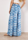 Lightweight Ikat Palazzo Trousers, Blue, large