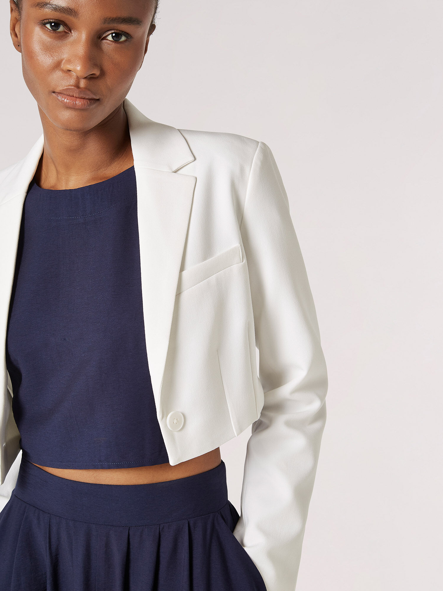 Cropped blazer top clearance