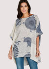 Stone Spirograph Panelled Slub Top, Stone - Beige, large