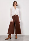 Tie-Up Ruffle Crop Top, Cream, large
