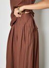 Textured Twill Wide-Leg Trousers, Brown, large