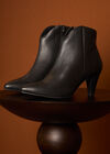 Heeled Pointed Boots, Black, large