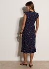Ditsy Floral Ruffle Midi Dress, Navy, large