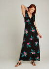 Fuchsia Tropical Smock Maxi Dress, Fuchsia, large