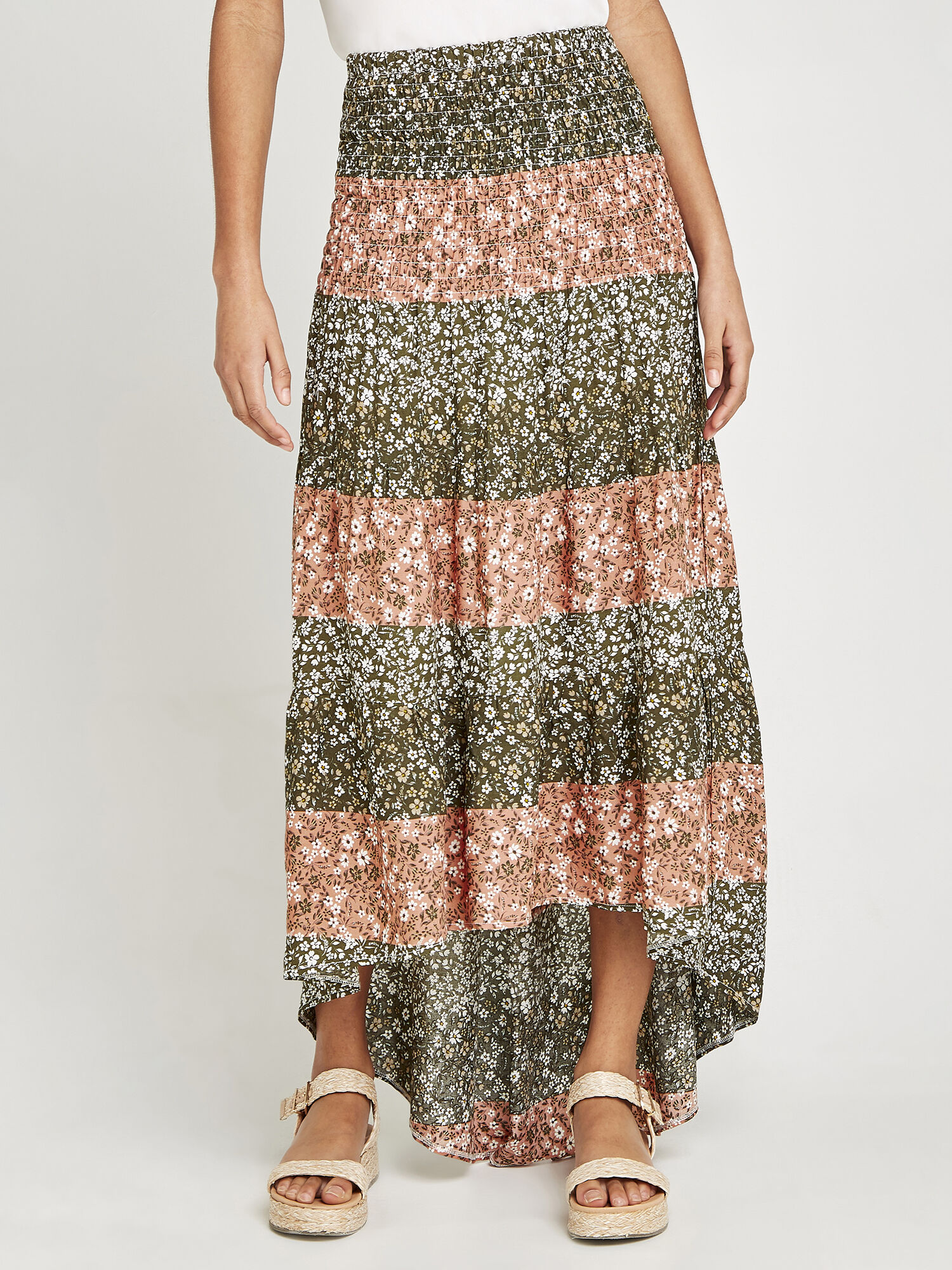 Ditsy print maxi skirt top