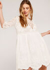 Embroidered Dress, Cream, large