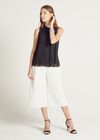 Ruched Neck Swing Top, Black, large