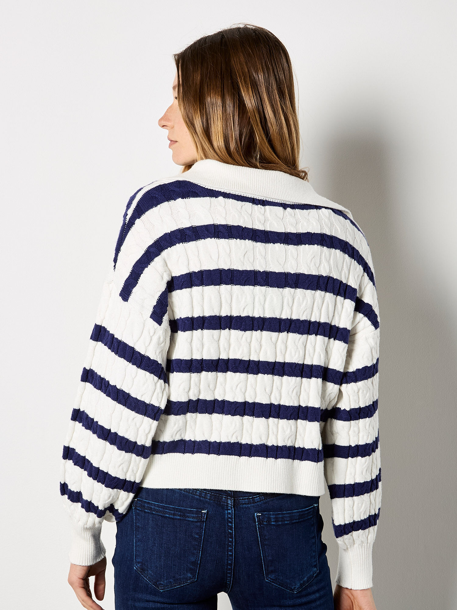 Stripe Cable Knit Jumper | Apricot Clothing