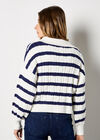 Stripe Cable Knit Jumper, White, large