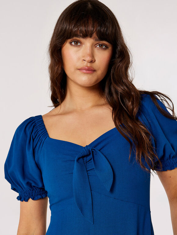 Tie Detail Midi Dress, Blue, large