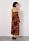 Floral Silhouette Cami Midi Dress, Orange, large