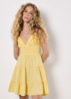 Bow Back Crochet Cami Mini Dress, Yellow, large