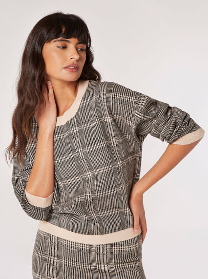 Check Knitted Jumper