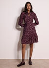 Ditsy Floral Mini Skater Dress, Burgundy, large