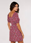 Balloon Sleeve Mini Dress, Fuchsia, large
