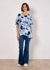Paint Circles Oversized Tunic Top, Navy, large