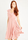 Frill Shoulder Dress, Pink, large