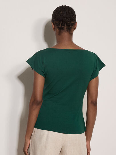 Asymmetric Wrap Cotton T-Shirt
