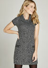 Grey Roll Neck Shift Dress, Grey, large