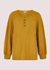 Waffle Boxy Jumper, Mustard, large