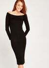 Bardot Bodycon Knit Dress, Black, large