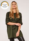 Leopard And Zebra Batwing Top, Khaki, large
