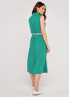 Polka Dot Midi Shirt Dress, Green, large