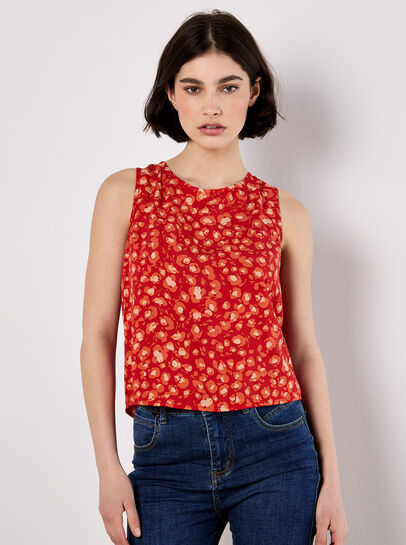 Tie Back Leopard Print Top