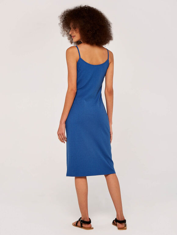 Jersey Ribbed Cami Dress, Blue, large