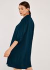 Shirt Swing Dress, Teal, large