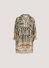 Block Print Oversized Shirt, Khaki, large