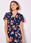 Painterly Roses Wrap Maxi Dress, Navy, large