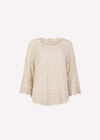 Bell Sleeve Crochet Top, Stone, large