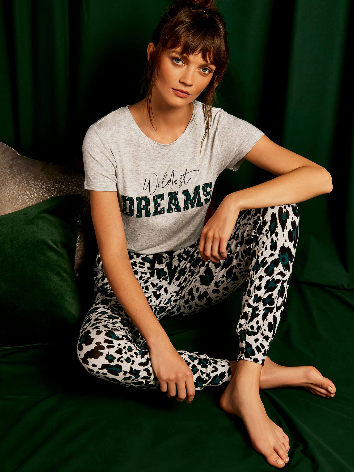 Cheetah Print Pyjamas Trousers | Apricot Clothing