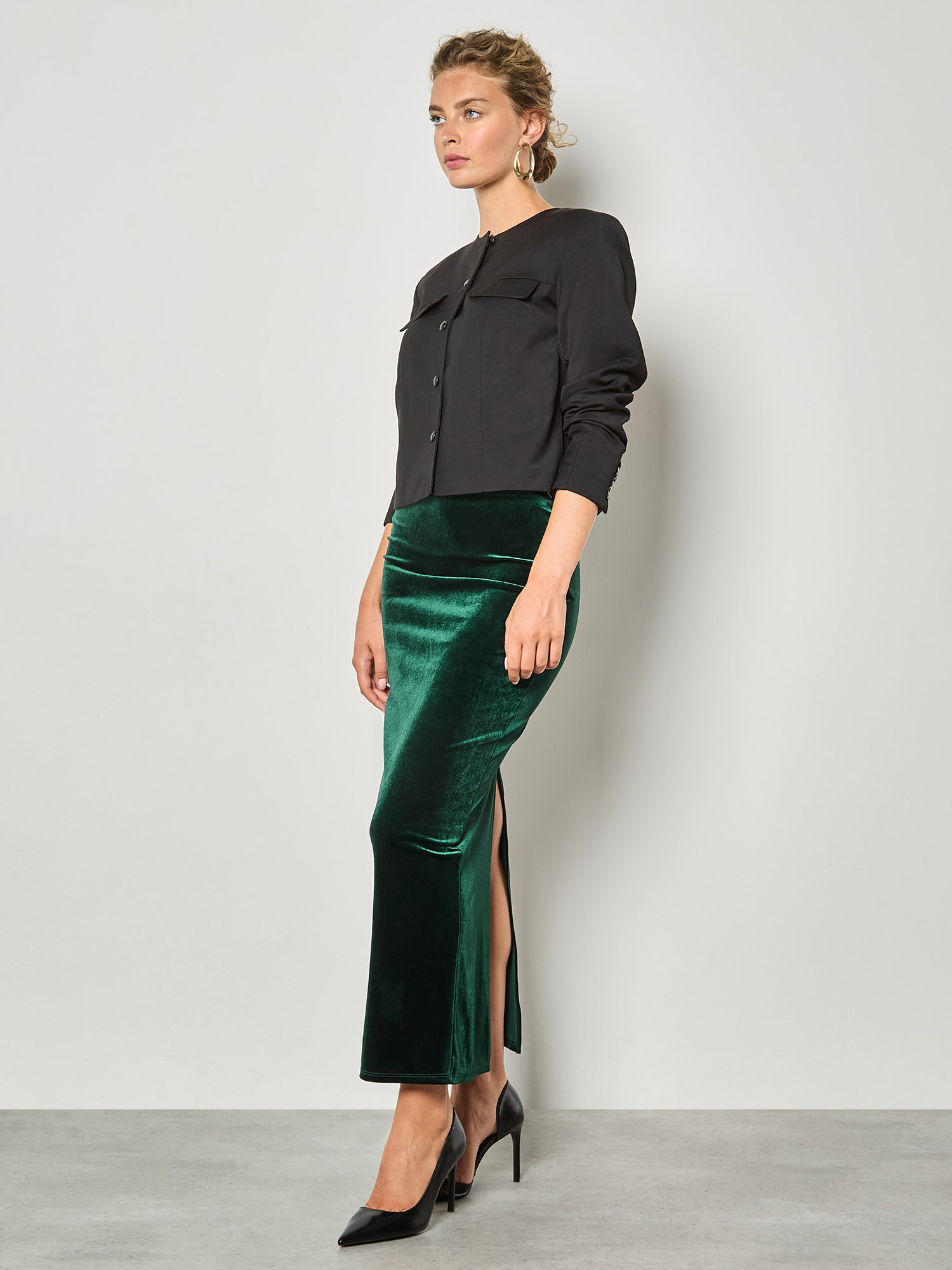 Soft Velvet Maxi Skirt | Apricot Clothing