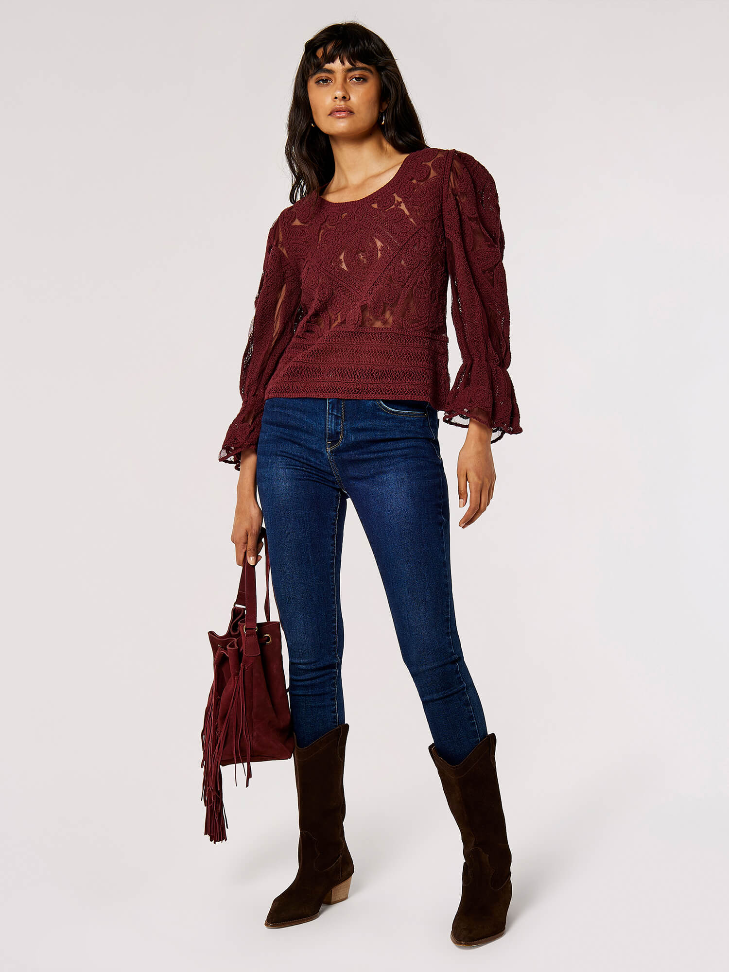 Burgundy mesh top outlet