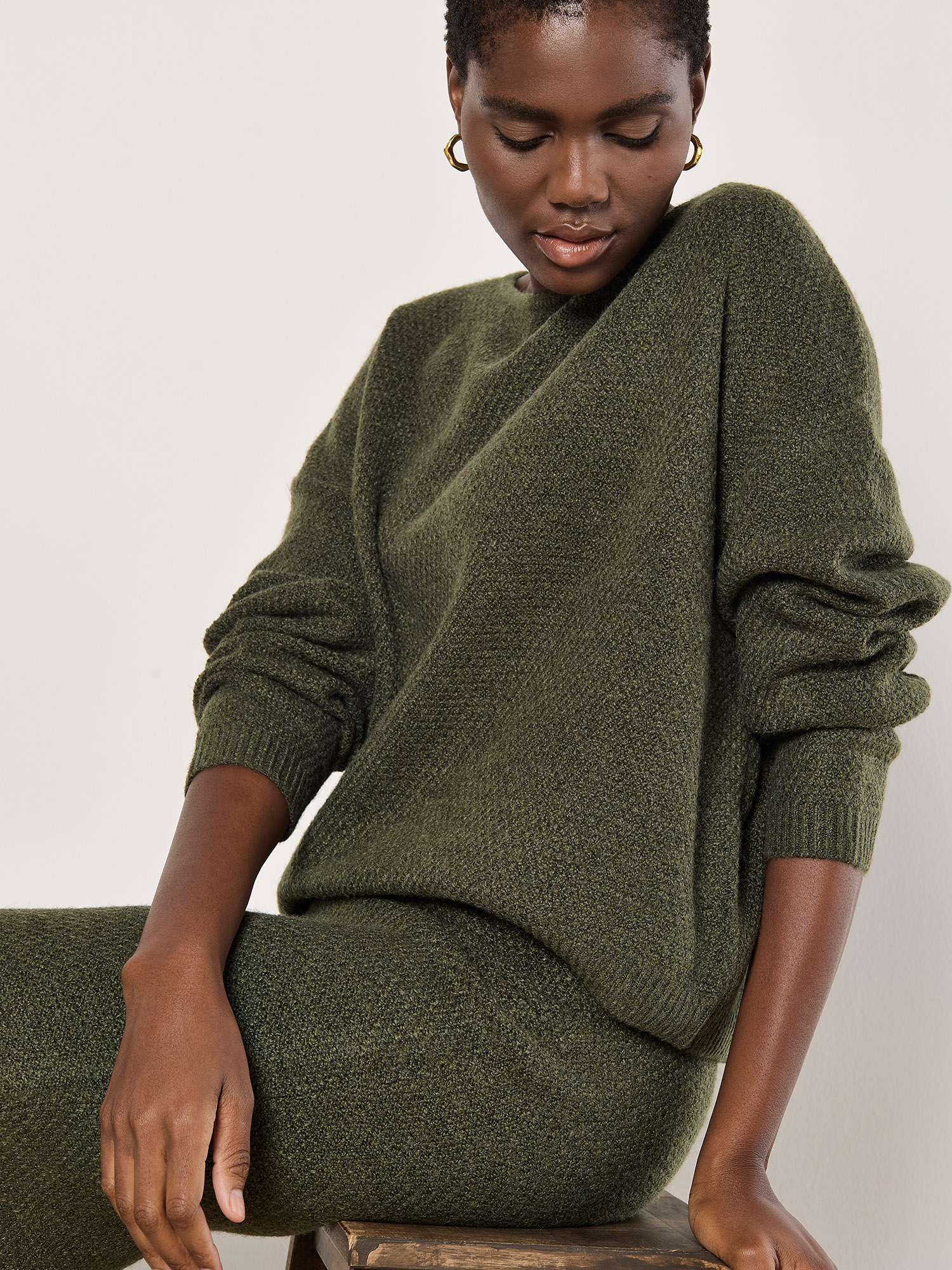 【WONDER WONDER】Mints Stripe Brush Angora Zipper Knit OP Szczotka Magic Brush Wildberry Recycled jeżynowa