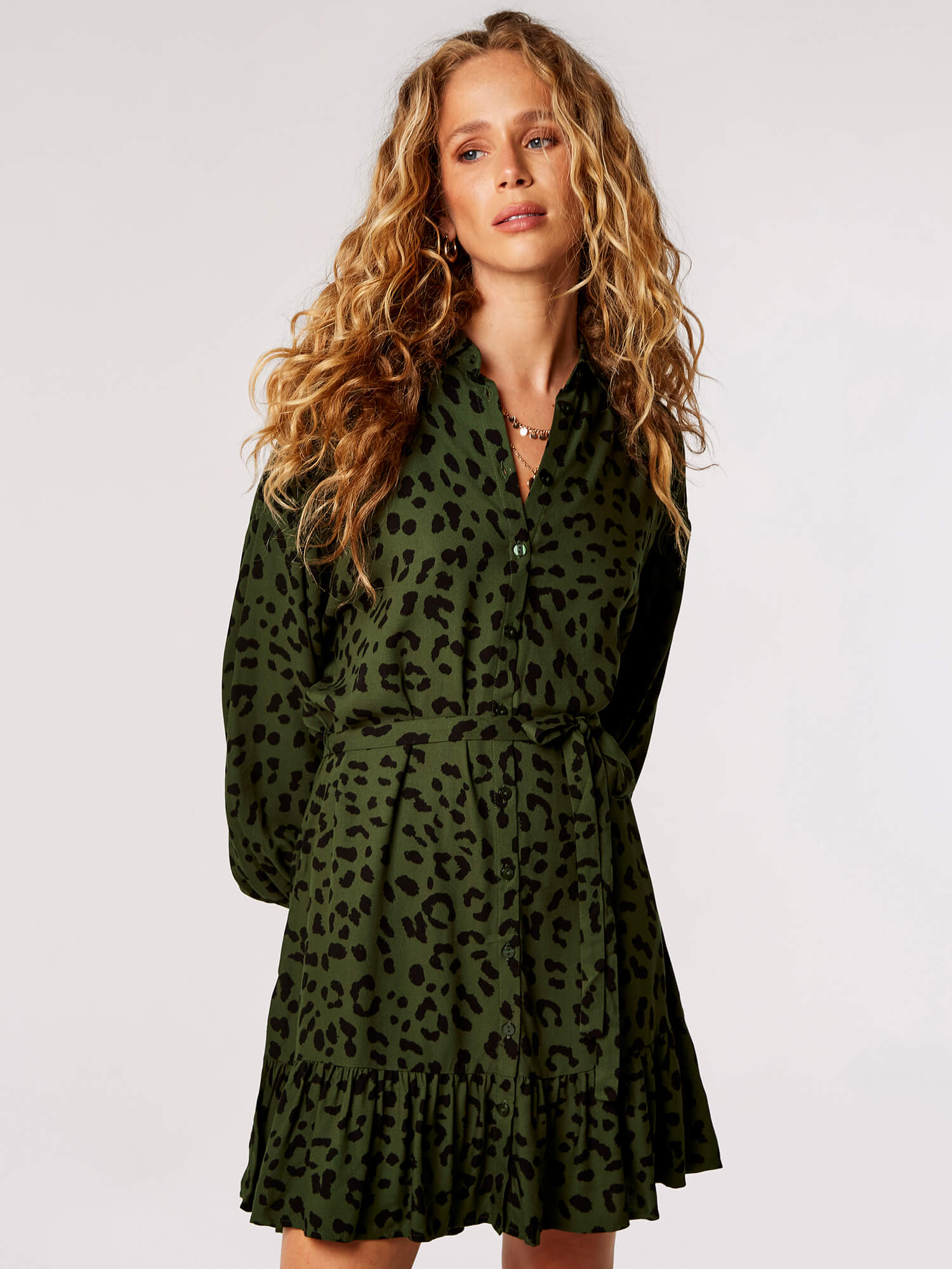 Apricot leopard on sale print dress