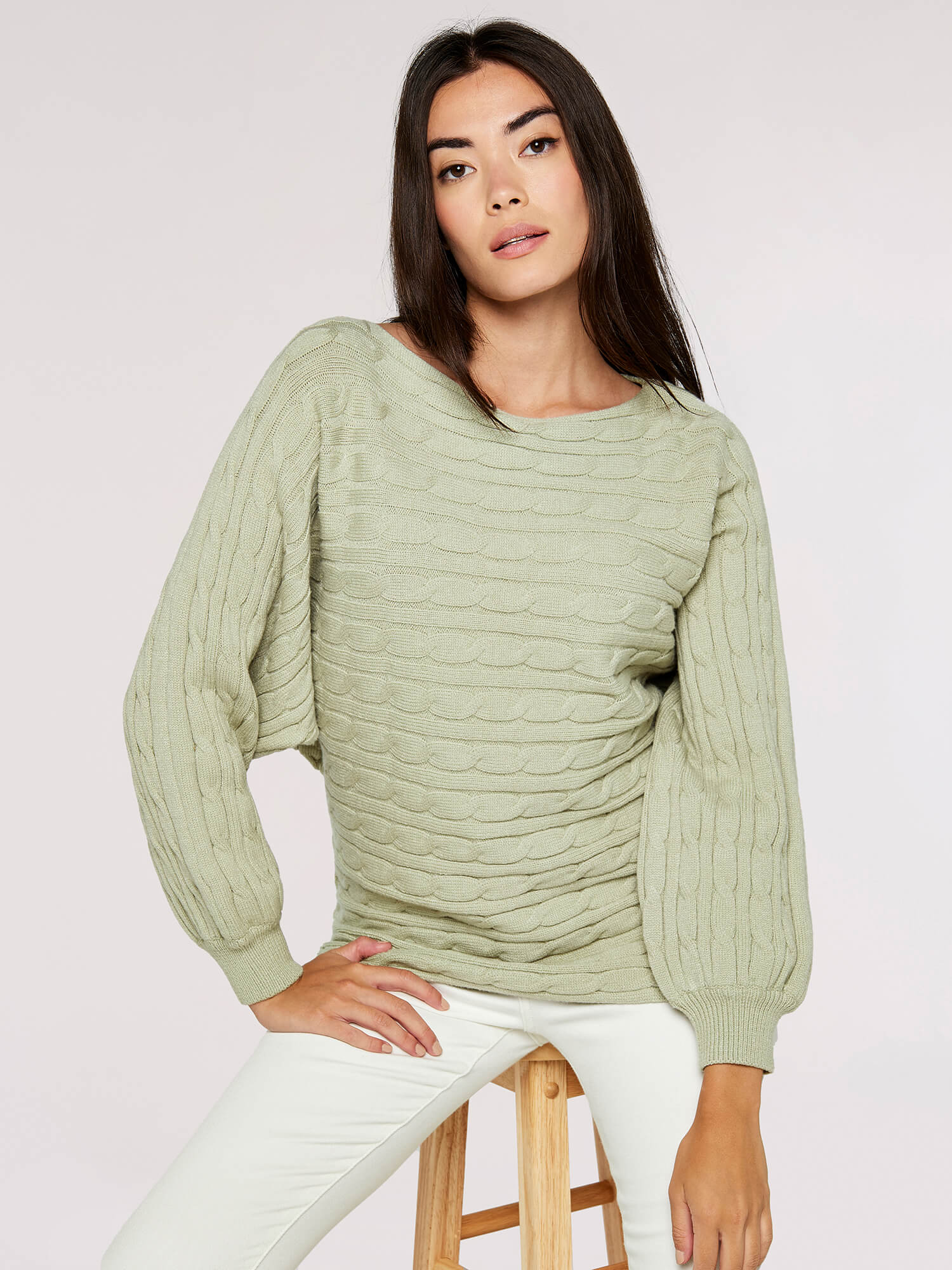 Stripe Knit Batwing Jumper | Apricot Clothing