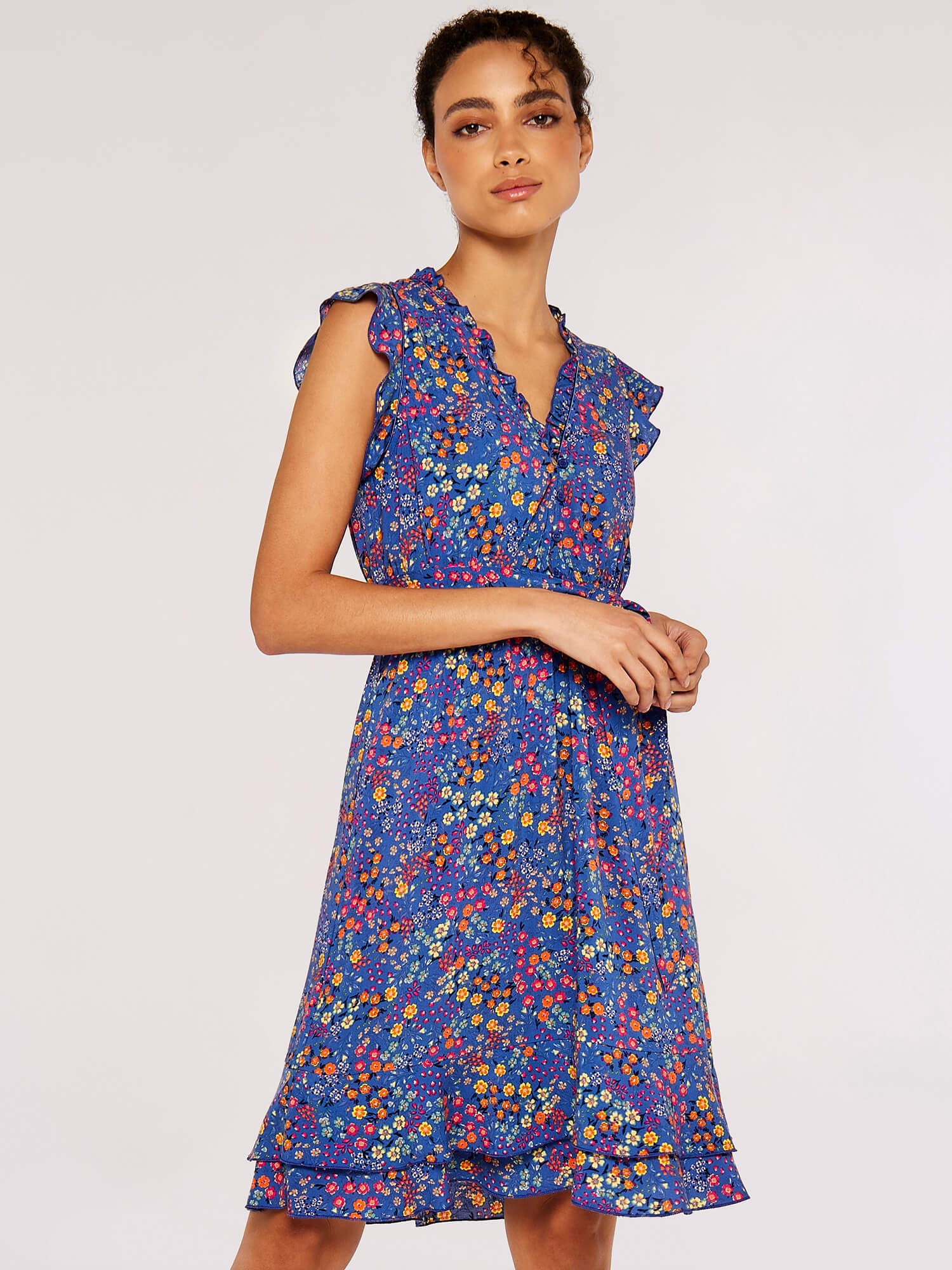 Ditsy Floral Ruffle Mini Dress | Apricot Clothing