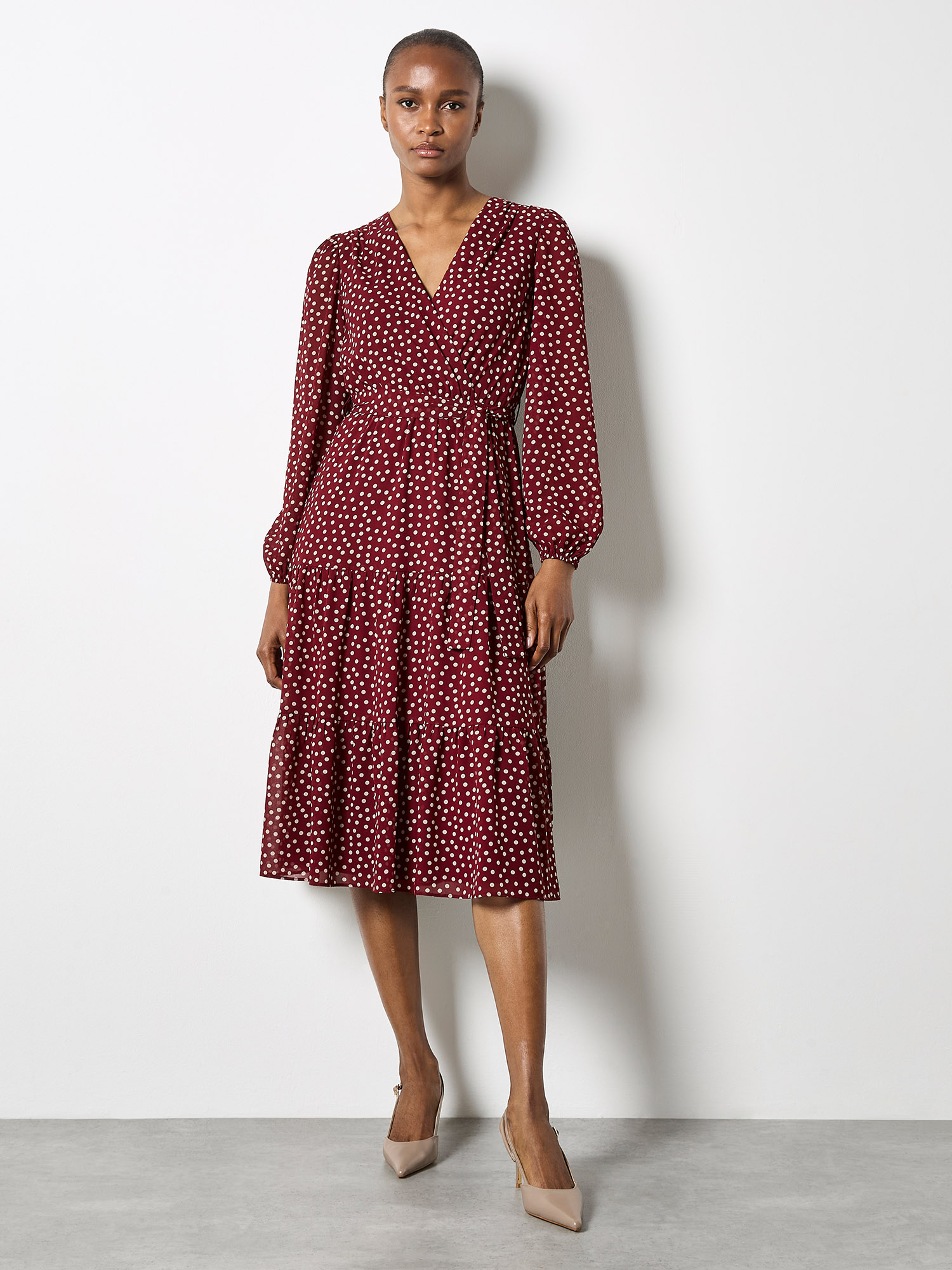 SP Lilac Polka Print Chiffon Mini & Midi Dress main image 0