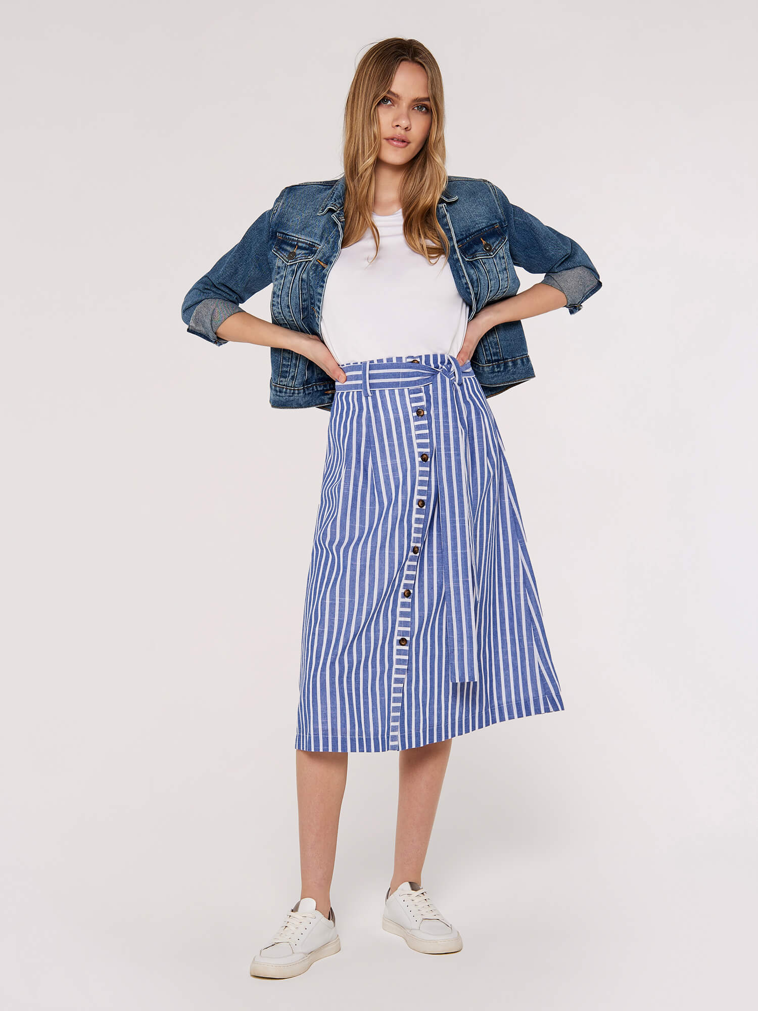 Blue clearance striped skirt