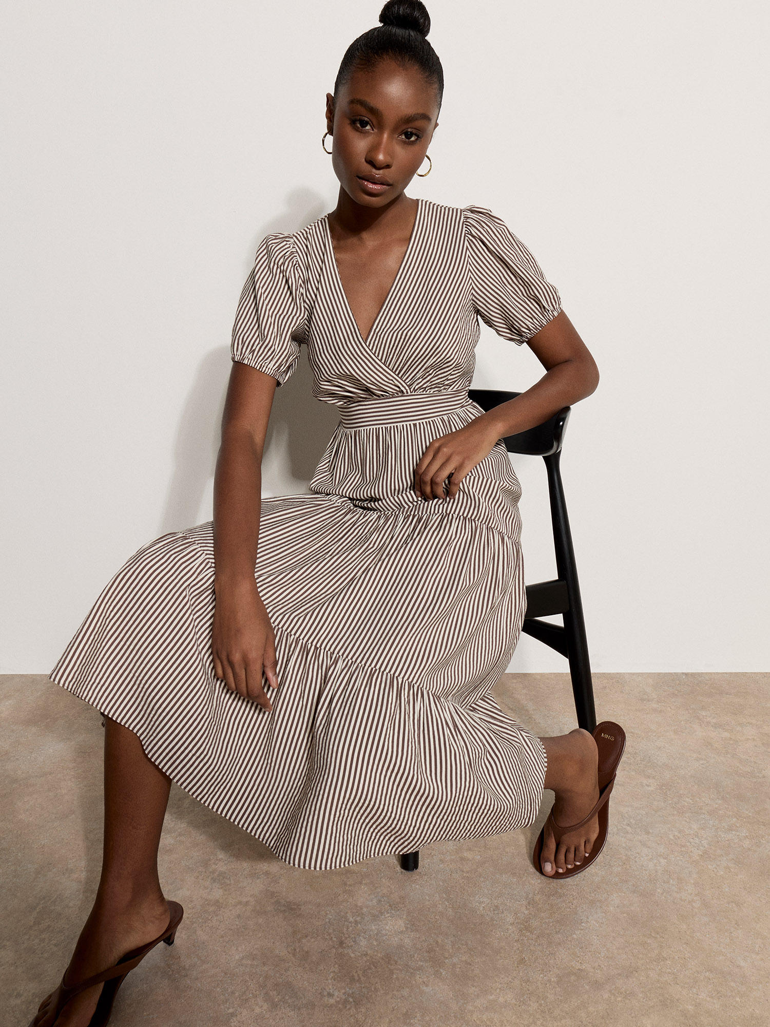 Stripe Wrap Midaxi Dress | Apricot Clothing