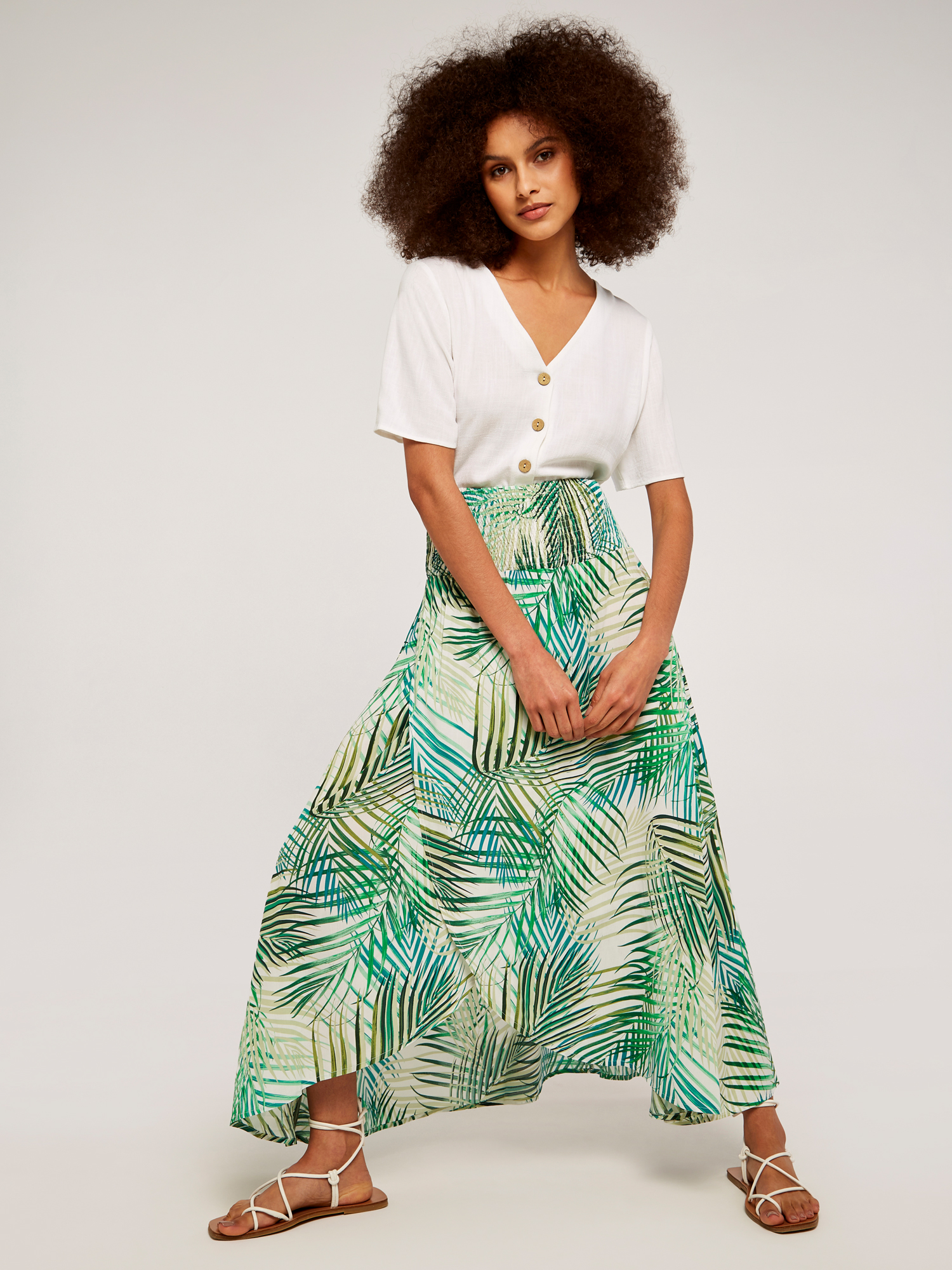 Tropical Leaf Wrap Skirt | Apricot Clothing