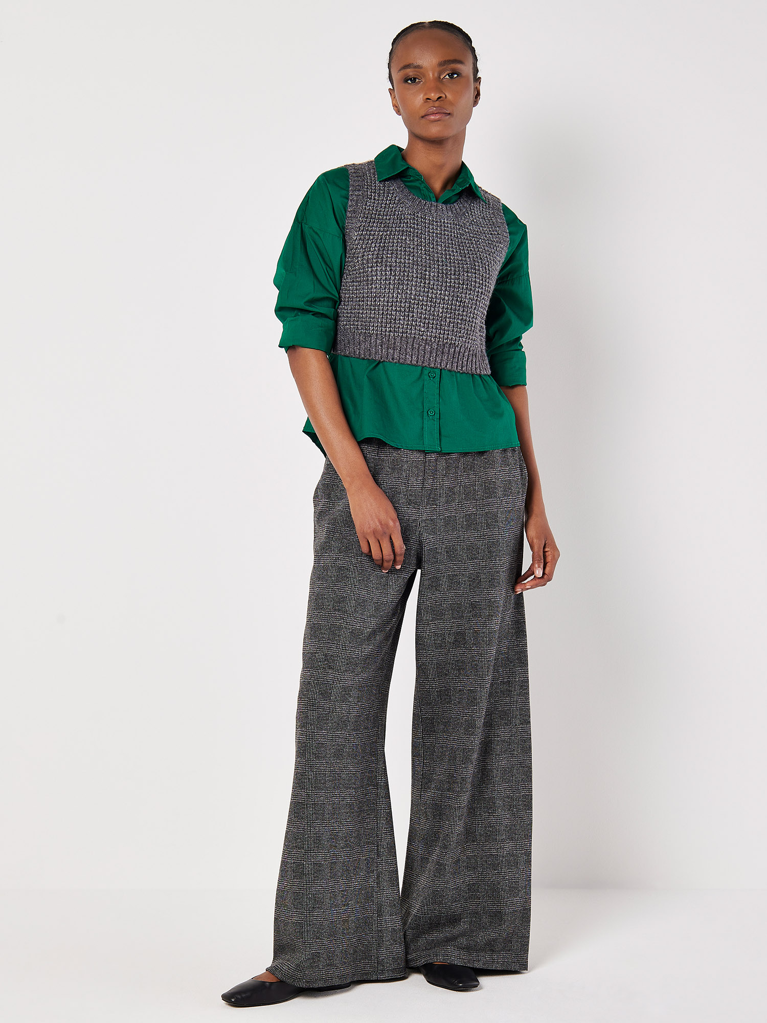 Cropped Waffle Knitted Vest Top | Apricot Clothing