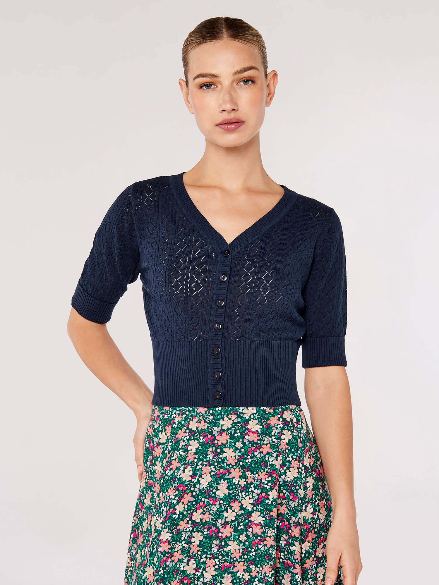 Thea Pointelle Chevron Shrug