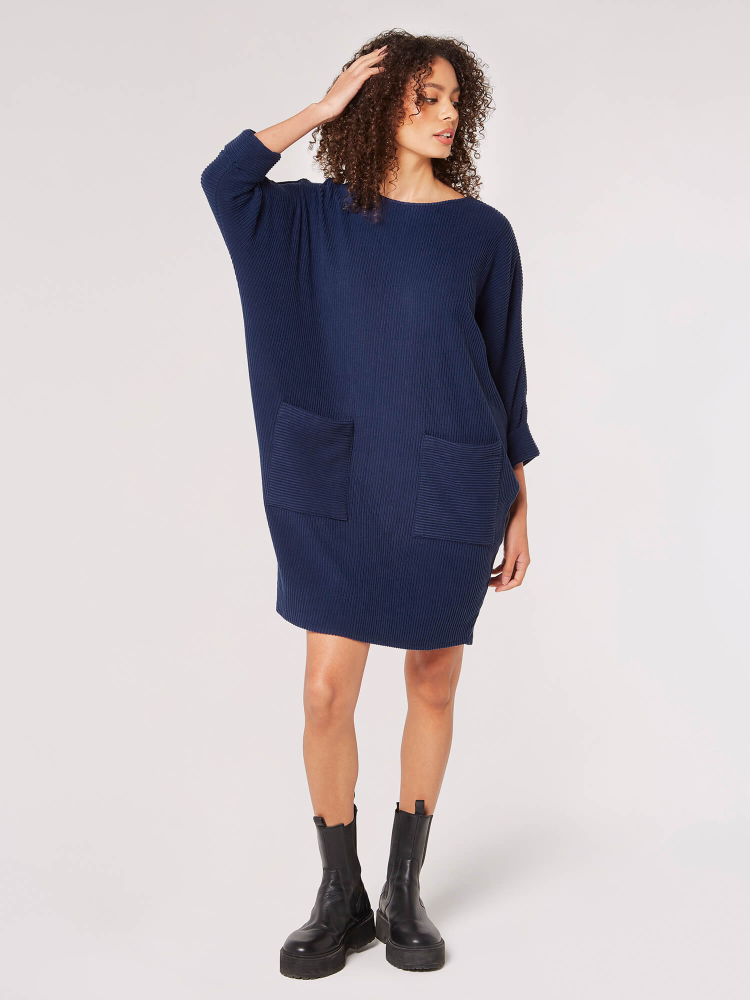 Navy jumper on sale dress uk