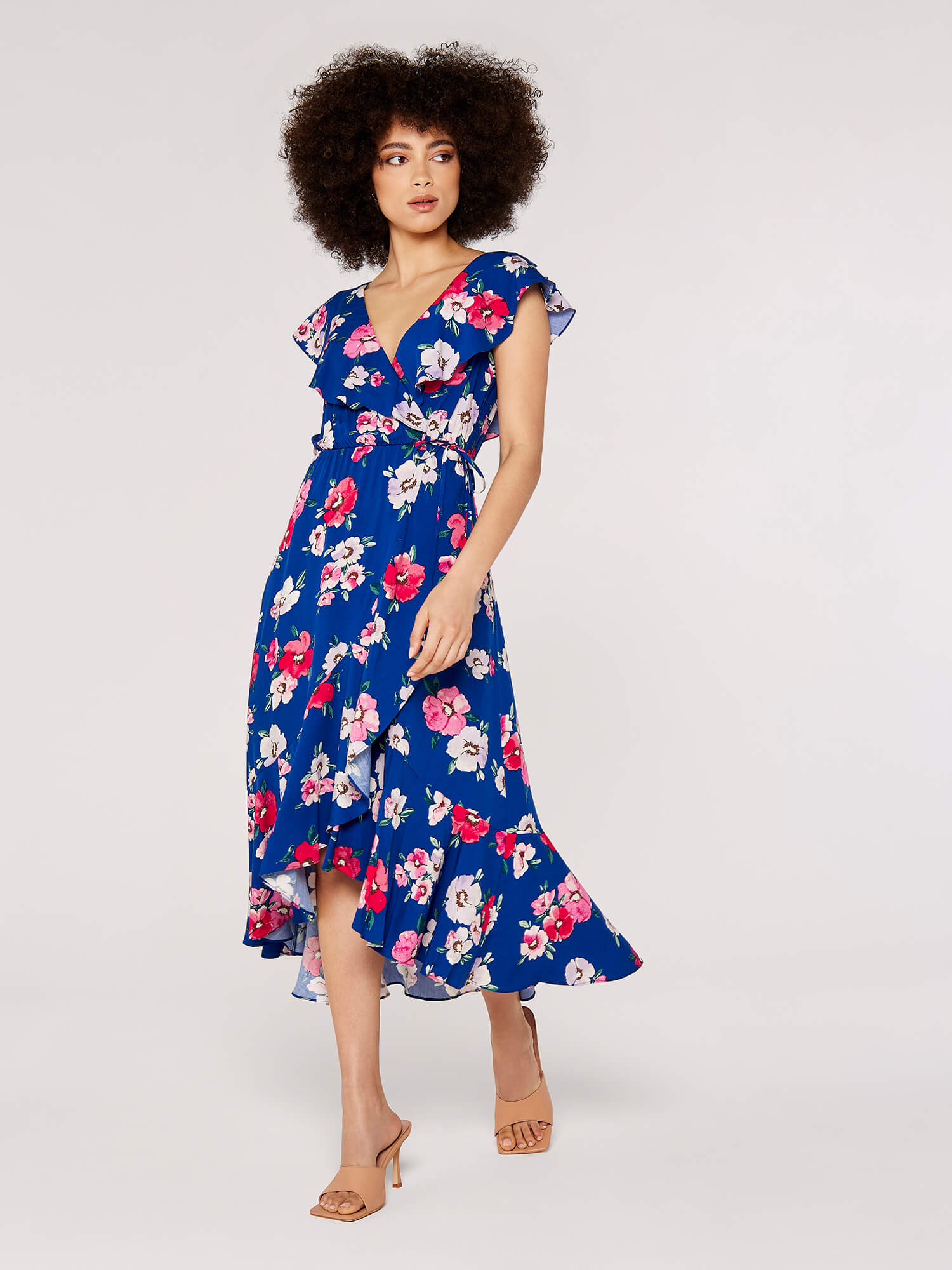 Floral Wrap Midi Dress | Apricot Clothing