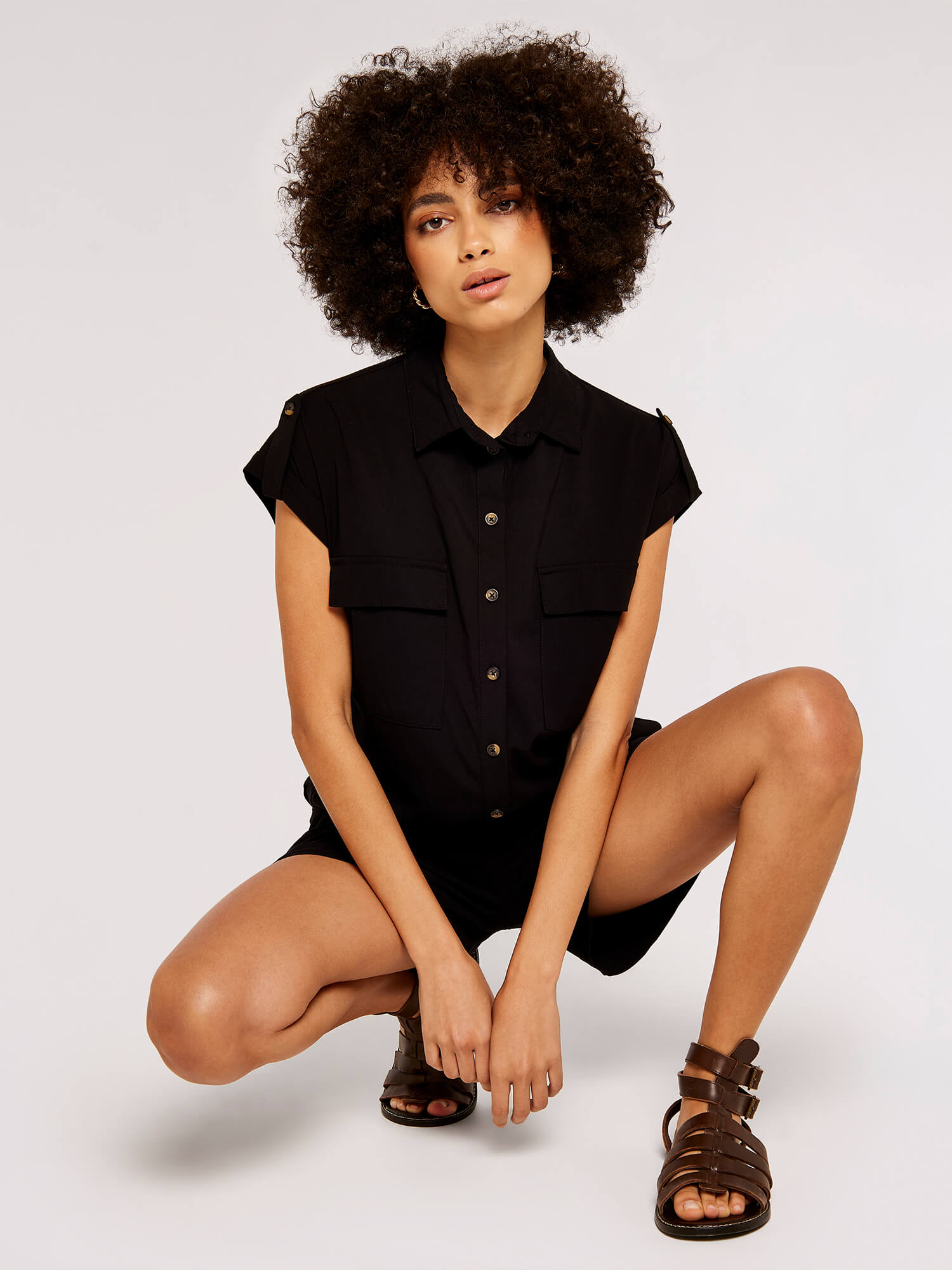 Utility Casa Playsuit Apricot Clothing